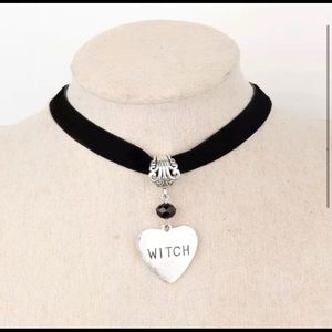 witch heart velvety choker necklace new Wicca goth